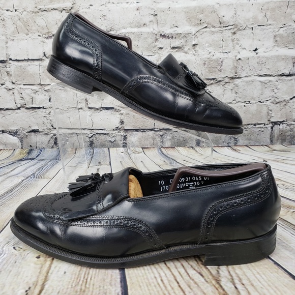 Florsheim Lexington Loafers Men’s 10 Black Leather Kiltie Tassel Dress Shoes - Picture 2 of 8